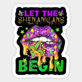 Let The Shenanigans Begin Mardi Gras Kids Men Women Sticker